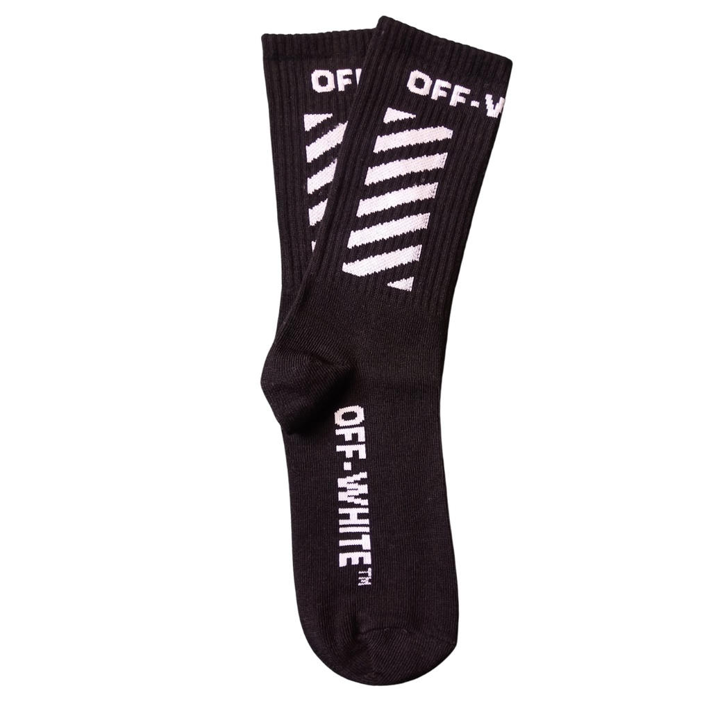 [BIG SALE] Kaos Kaki Motif Skate Oldschool - Mohaki Official-Off White (Hitam)