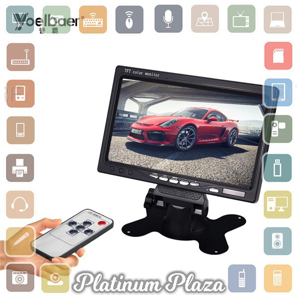 Yoelbaer Layar Monitor Mobil TFT LCD 7 Inch - C-T703 - Black`I8EJIG-