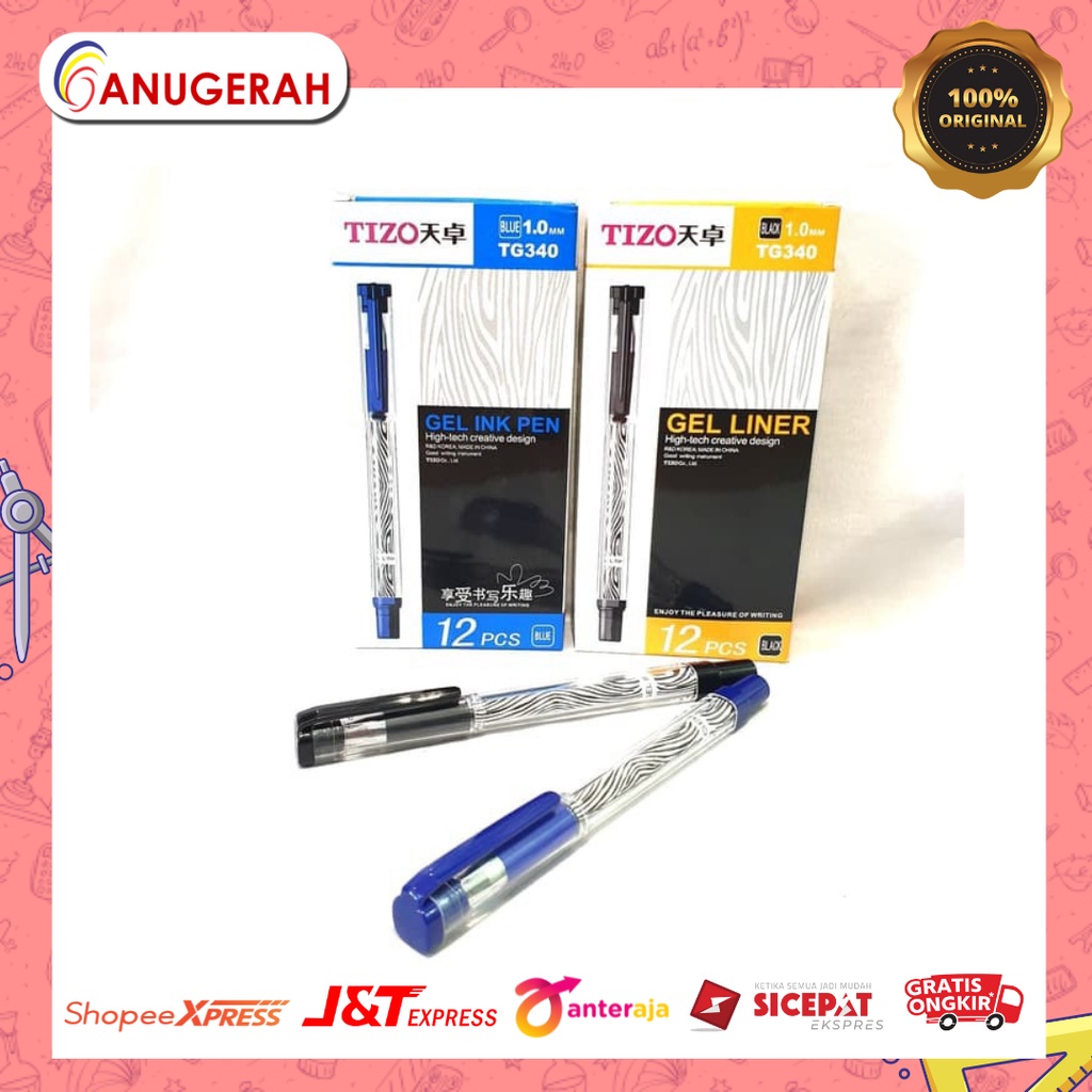 

TECHJOB TG-340 1.0MM BOLPOIN GEL HITAM / BIRU (PCS)