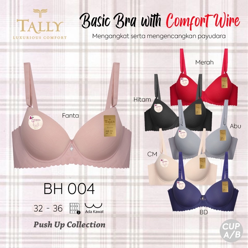 BH | Bra Seamless/Tanpa Jahitan Push Up Bra TALLY 004 Pakai Kawat Dan Busa Tebal