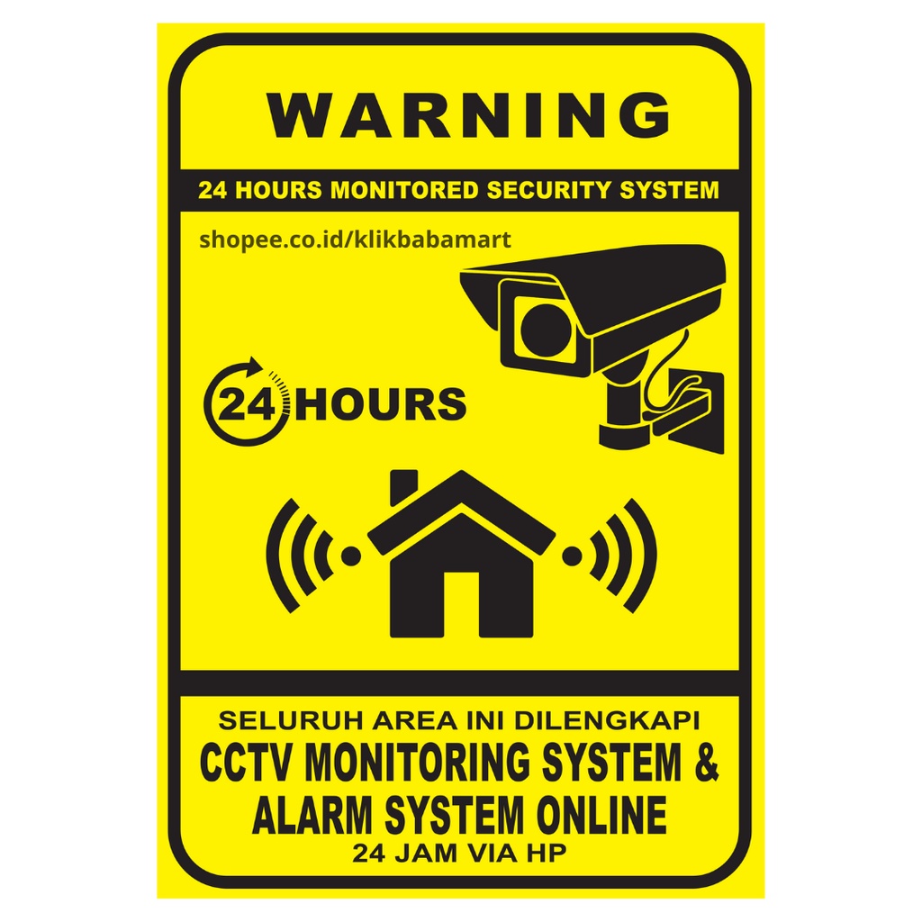 

STIKER CCTV+ALARM VINYL HIGH QUALITY LAMINASI GLOSSY STICKER 1/2 A4 Y2