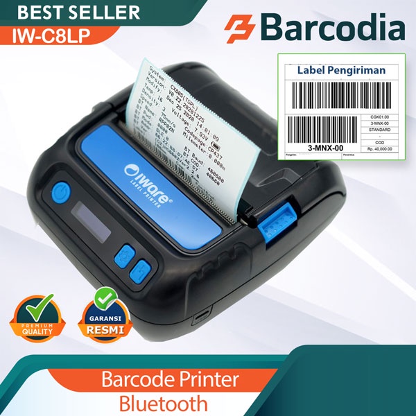 PRINTER LABEL THERMAL BLUETOOTH 80MM IWARE IW-C8LP / C8LP / IW-80LP CETAK RESI SHOPEE/ANTERAJA/JNT