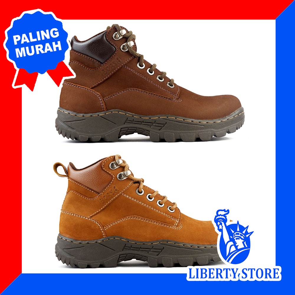 Sepatu Boots Kulit Borsa Pria Original A46802