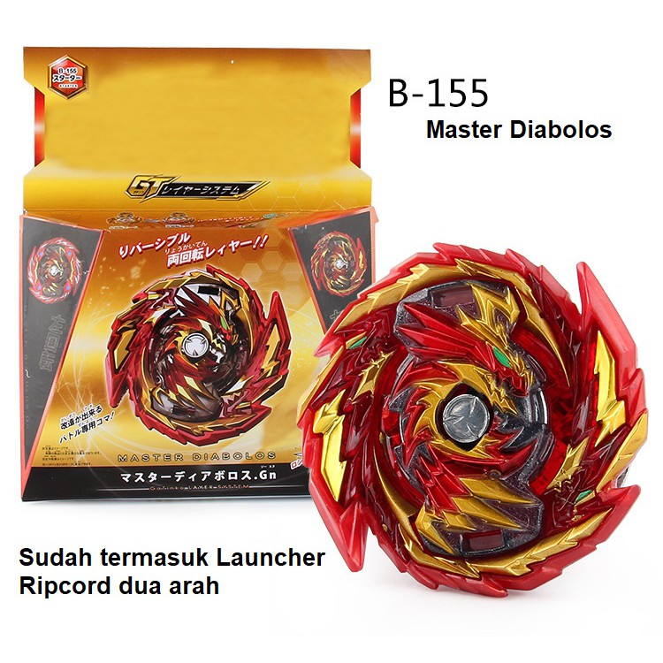 Gasing Gyro Burst GT Merk Flame B-155 Master Diabolos Generate