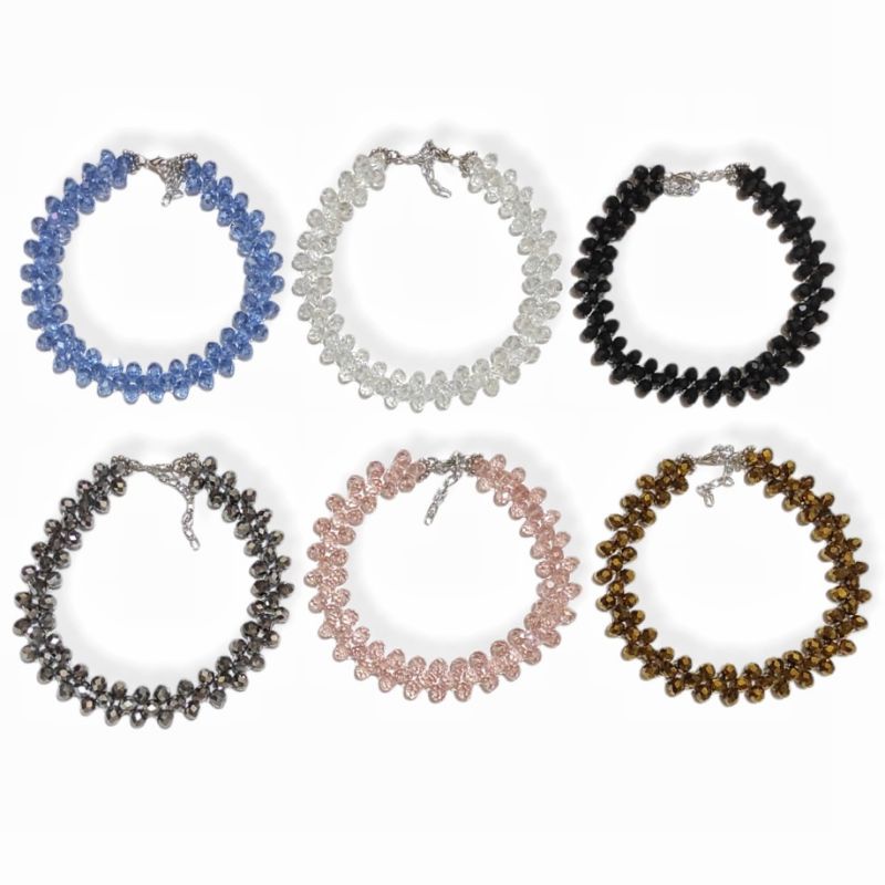 Kalung Choker Allure Crystal Diamond Glamour Luxury Berkilau Kristal Handmade Necklace