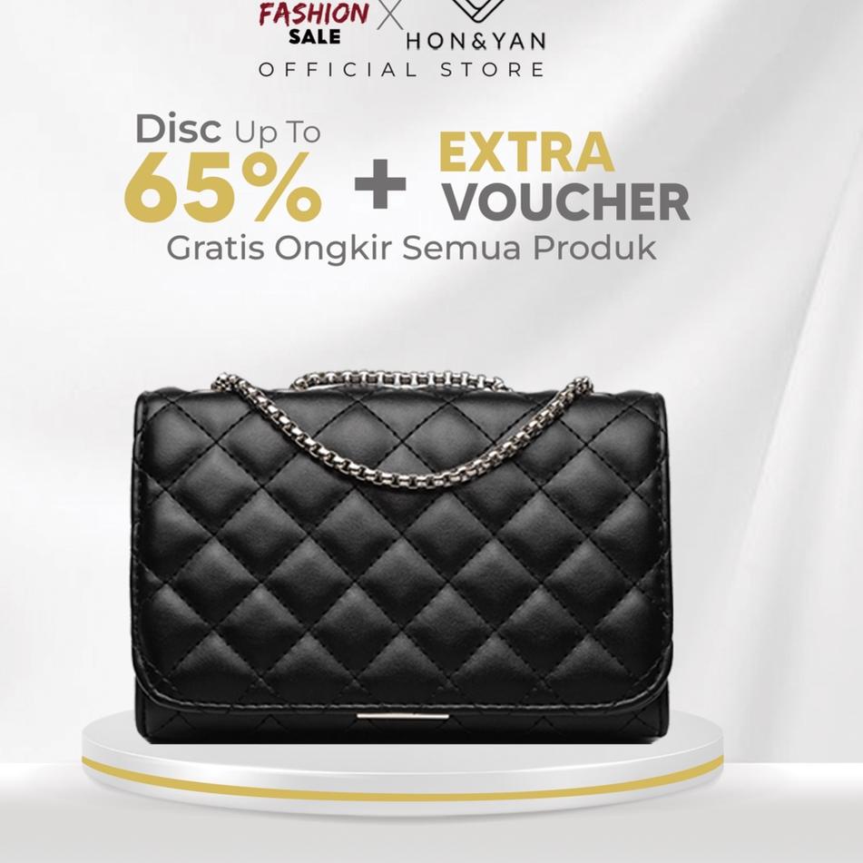 Serbuuuu.. [HONYAN] Tas Import Wanita Selempang Sling bag Tali Rantai Quilted  Korea Mini - Hana Sli