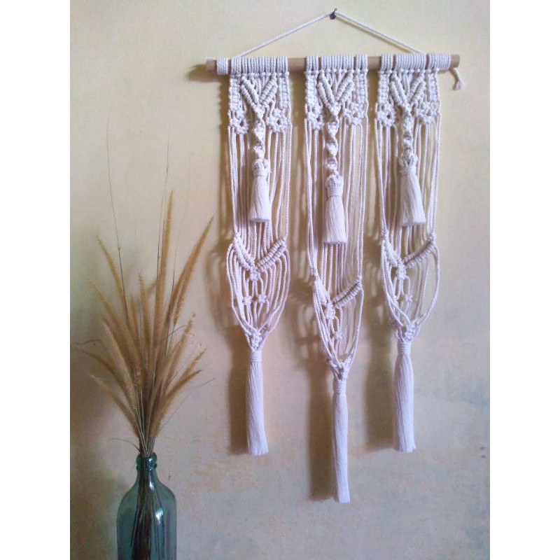 macrame hiasan dinding gantungan pot