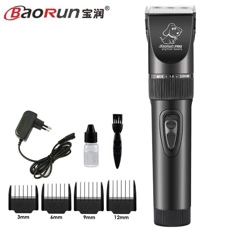 gs8 baorun alat cukur elektrik bulu binatang pet dog clipper - p7 - black Or-i