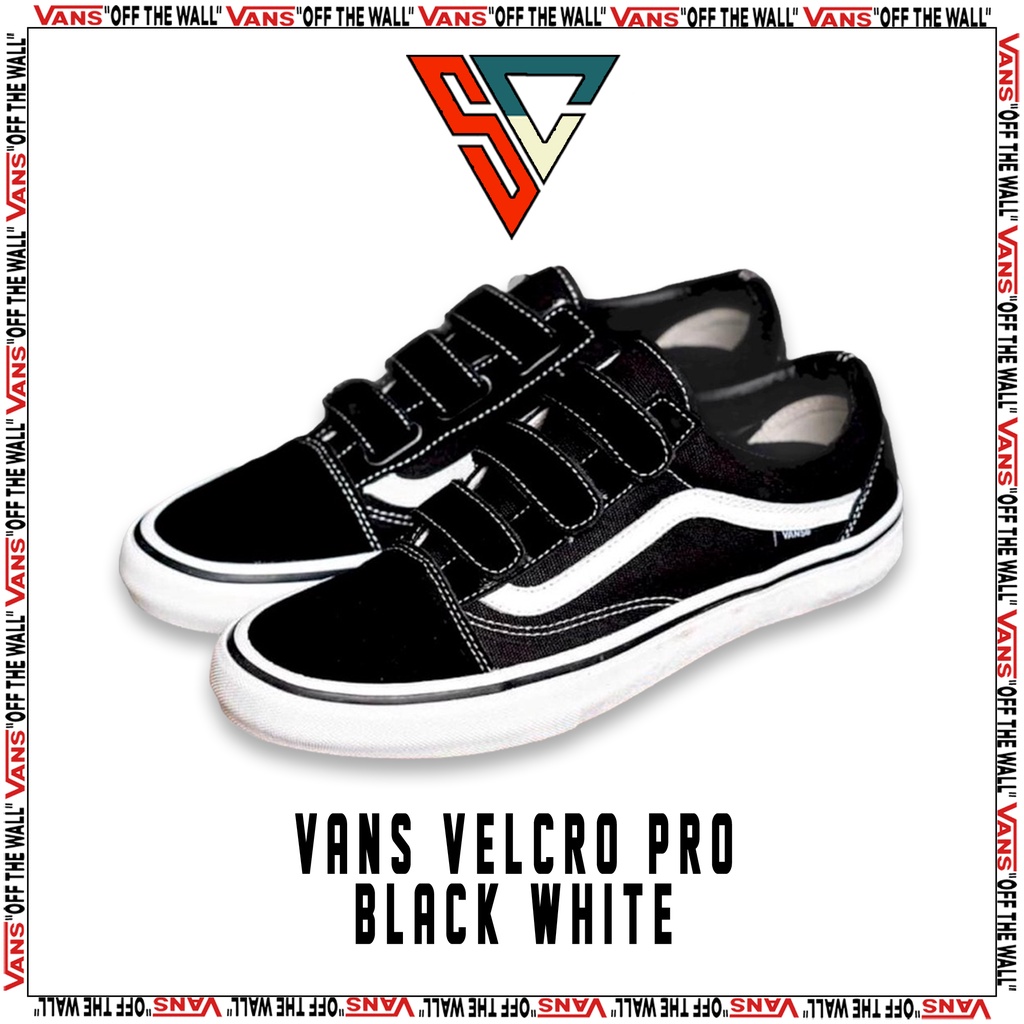 Vans Old Skool Velcro Pro Black White Original Global Market