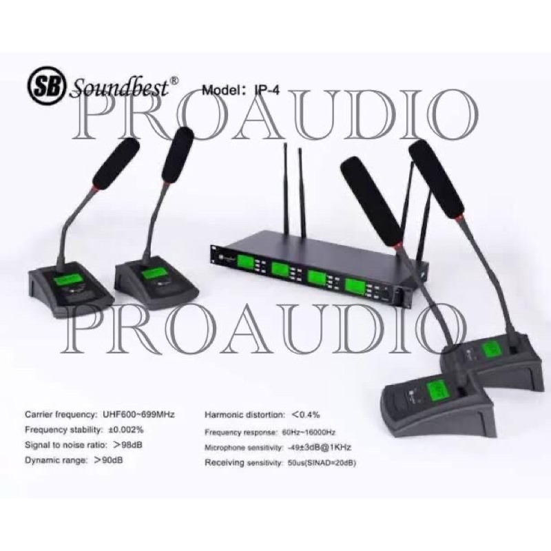MIC MEJA WIRELESS CONFERENCE SOUNDBEST IP-4 / IP 4 ORIGINAL (4 MIC)
