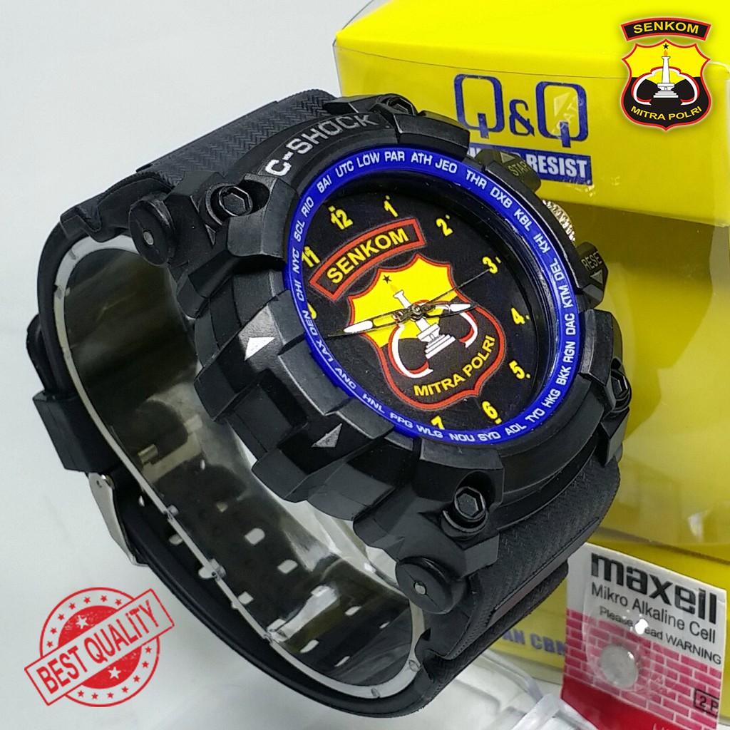 (BEST QUALITY) JAM SENKOM {MITRA POLISI} FULL BLACK