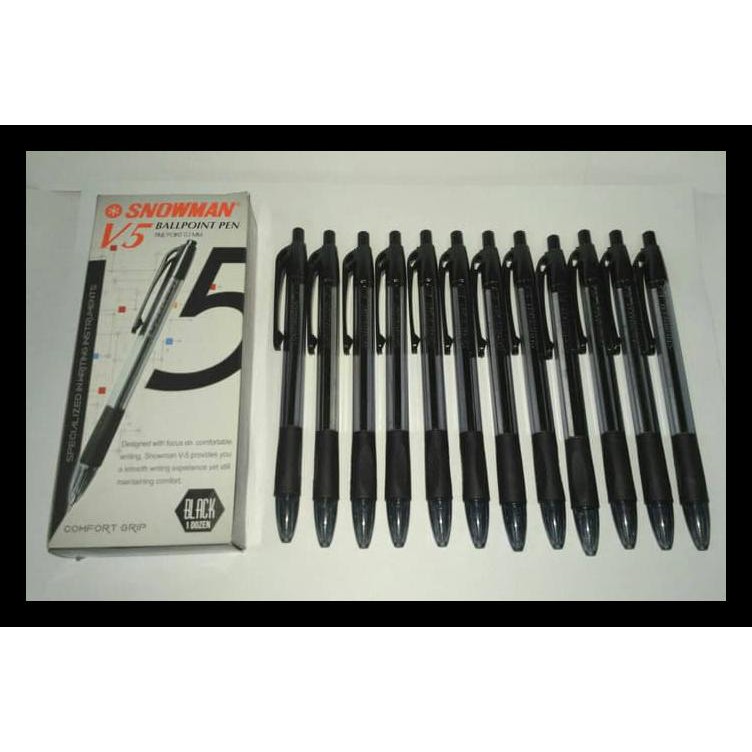 

Ballpoint Snowman V5 0,7 Hitam (Pack 12 Pcs) Bermutu