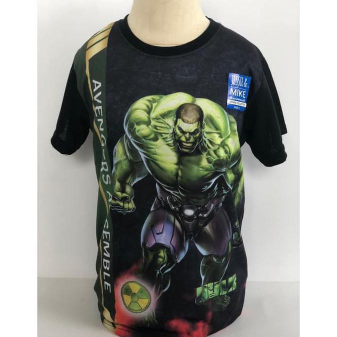 Kaos Anak Laki-Laki Avenger Hulk Hitam - S