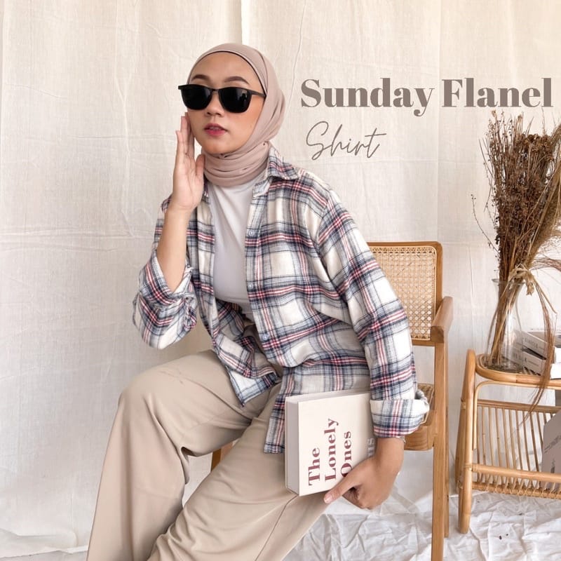 VS - Sunday Flanel Shirt - Kemeja Wanita Flanel Tartan Kotak - Kotak