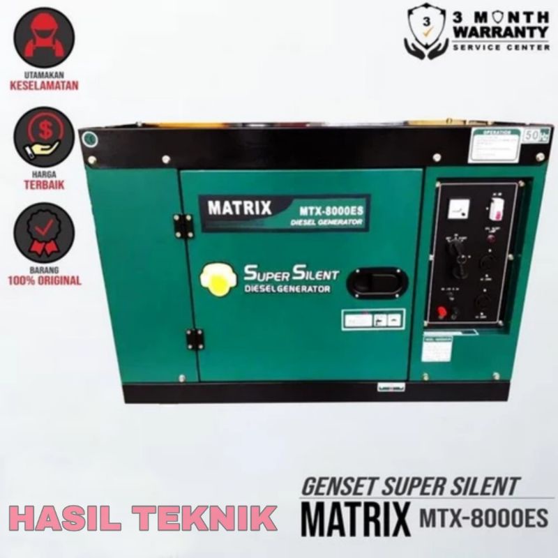 Genset Silent 6500 / 6000 Watt Generator Listrik Solar Matrix 8000 ES