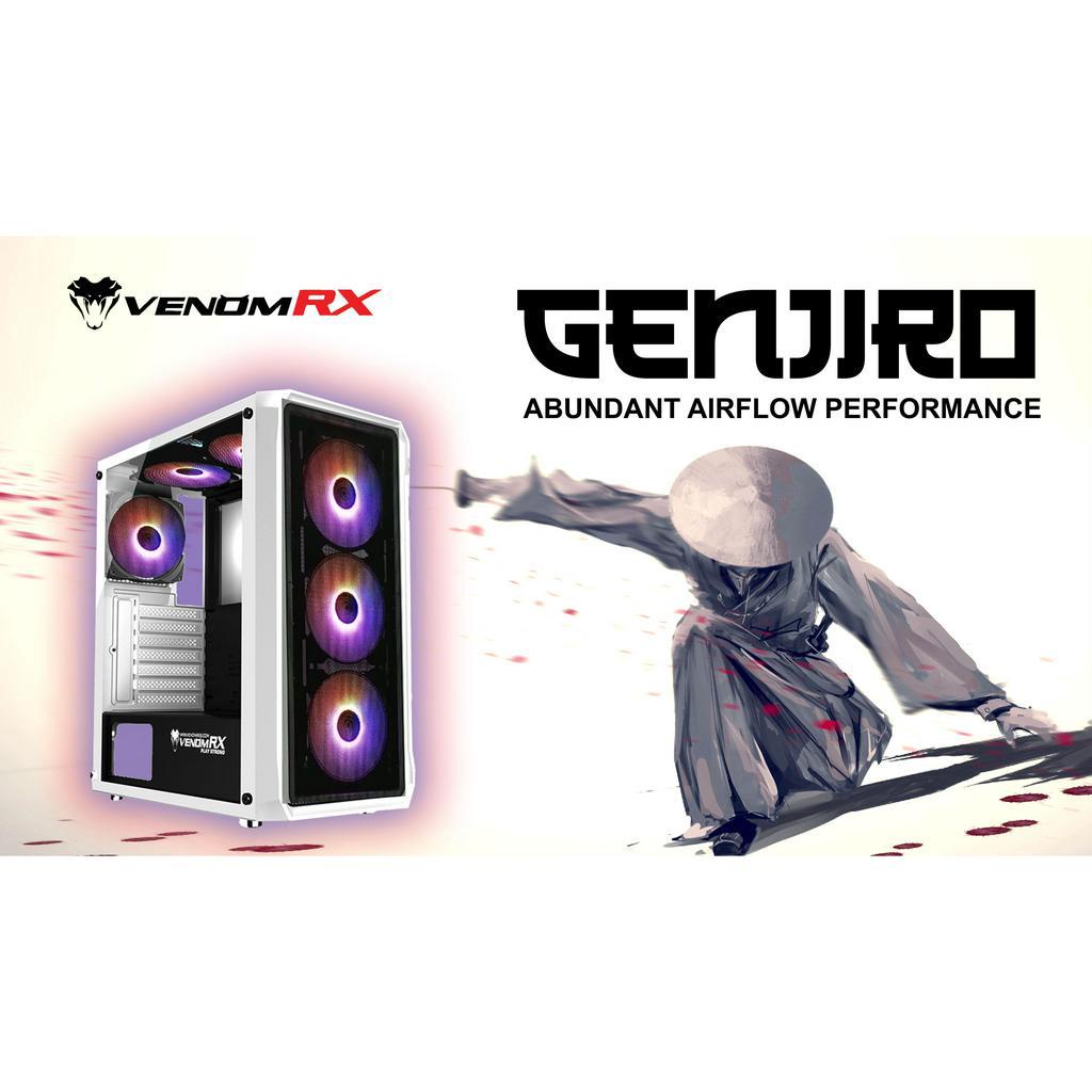 Casing PC Gaming Venom RX Genjiro White Include 3 Fan RGB