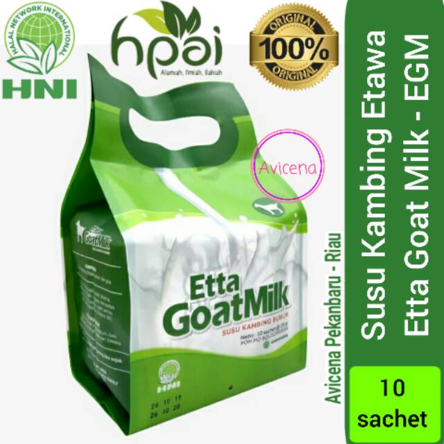 

HPAI Etta Goat Milk 10 sachet EGM Susu Kambing Etawa HNI PKU Pekanbaru Riau