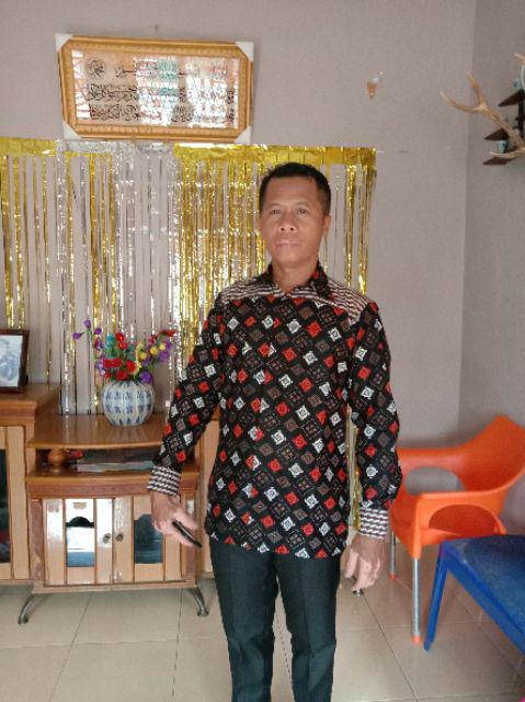 Batik Pria Lengan Panjang Batik Berkah Hrb026 Motif Keratonan Kode 002 Size M L Xl Xxl Reguler