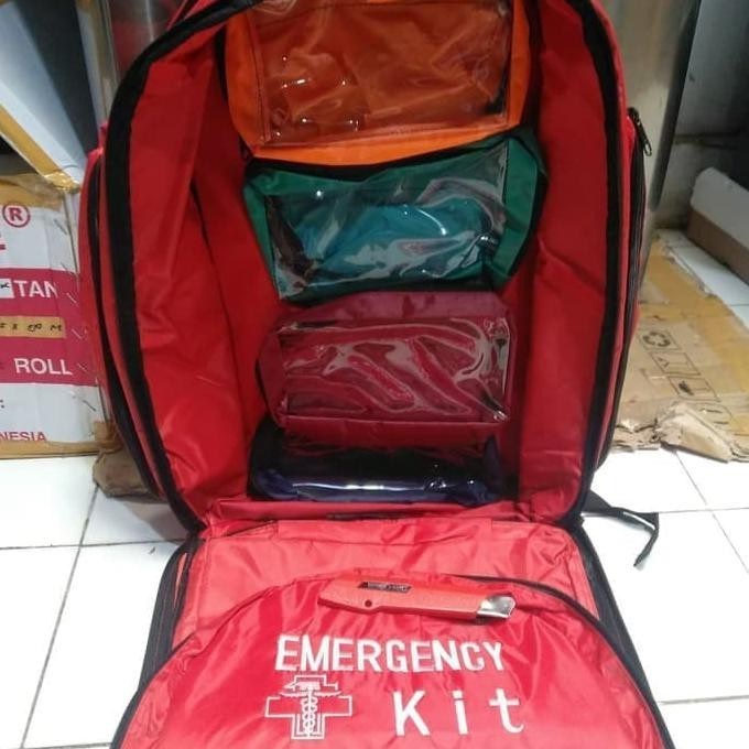 Emergency Kit Bag Merah Tas Perlengkapan Medis Tas P3K SAR First Aid