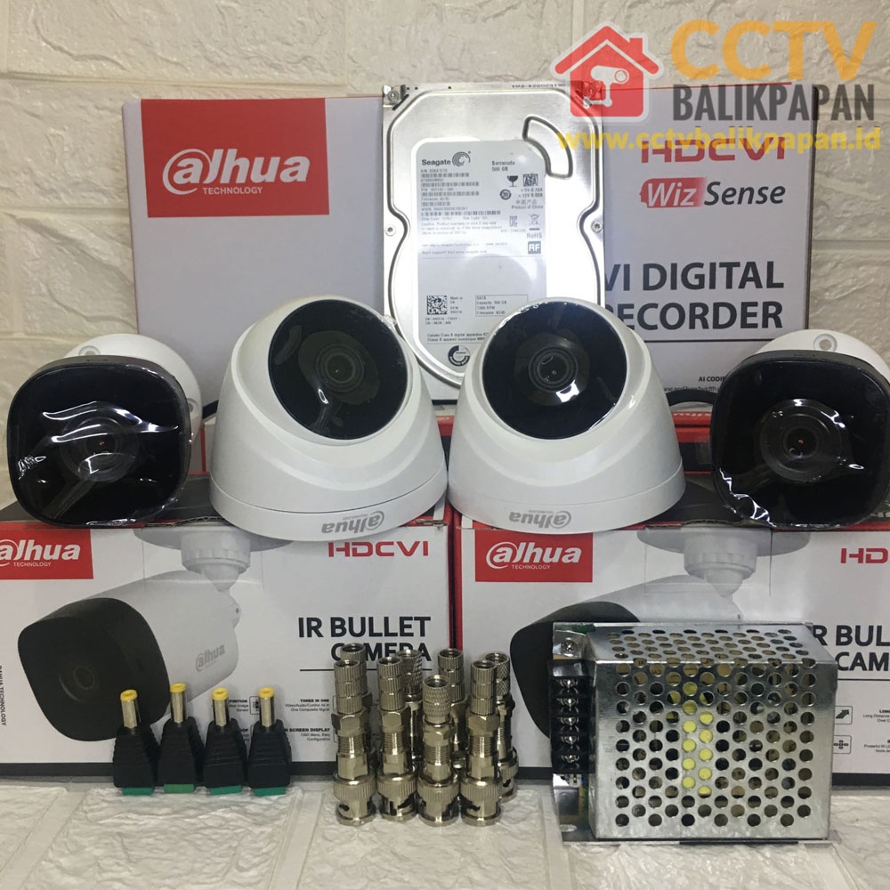 PAKET CCTV 4 Kamera Dahua 2MP Lengkap Tinggal Pasang
