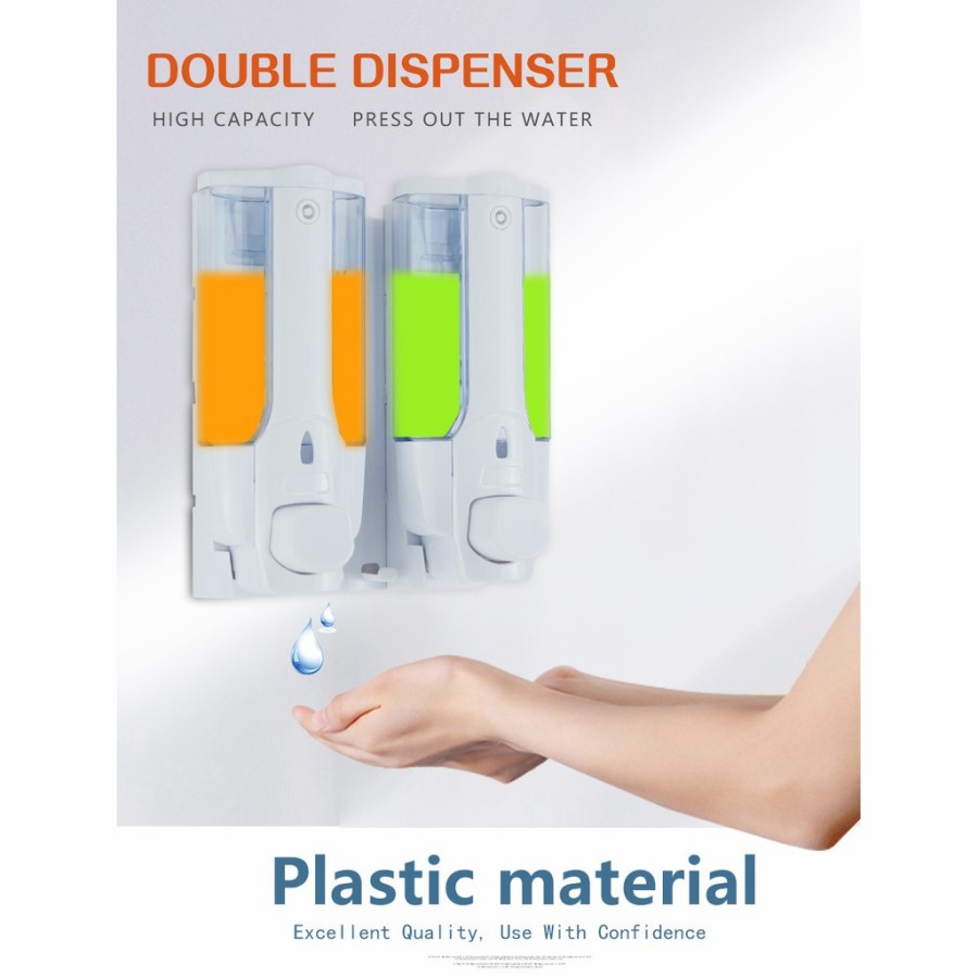 Solvex Dispenser Sabun Double Tempat Sabun double manual 350ml x 2