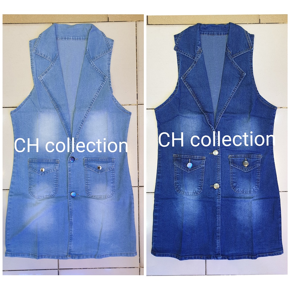 ROMPI JEANS BODY PANJANG  ROMPI PANJANG OUTER JEANS  VEST DENIM TERBARU CEWEK ROMPI WANITA