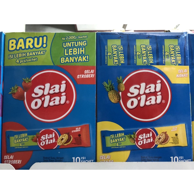 

Slai Olai Stroberi / Nanas / Blueberry 1 Box isi 10 Sachet x 32gram