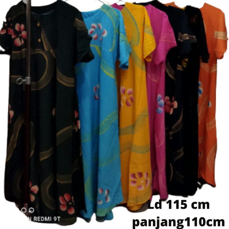 Baju Daster Dress Dres Wanita Ibu Hamil Bumil Busui Lengan Pendek Payung Mayung Klok Bahan Rayon Jum