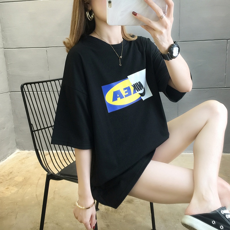 Import Premium Oversize Kaos Atasan Unisex / Korean Bergaya Original T-shirt Wanita / Murah Kerah Bulat Lengan Pendek Baju Atasan