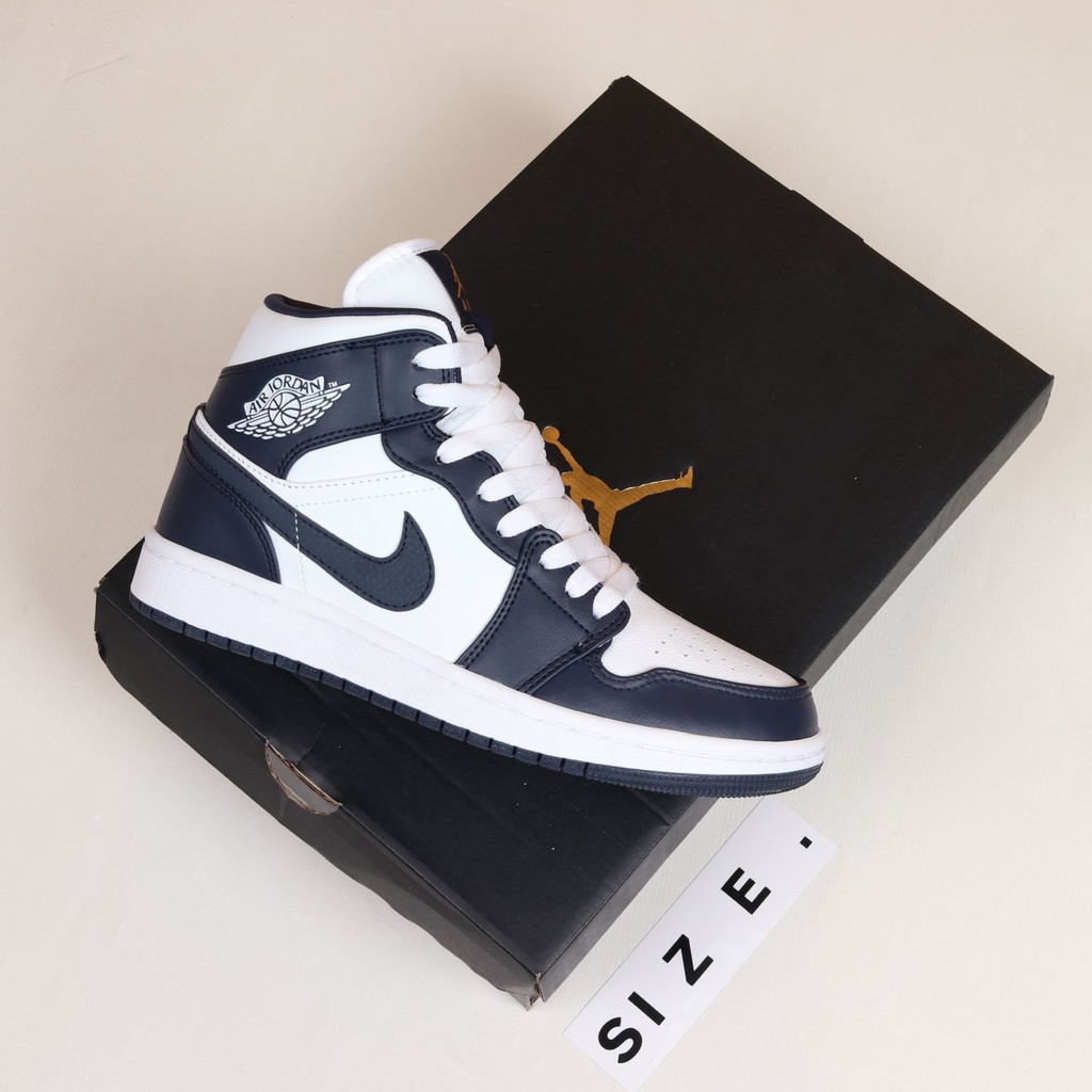 Sepatu Air Jordan 1 MID Navy White