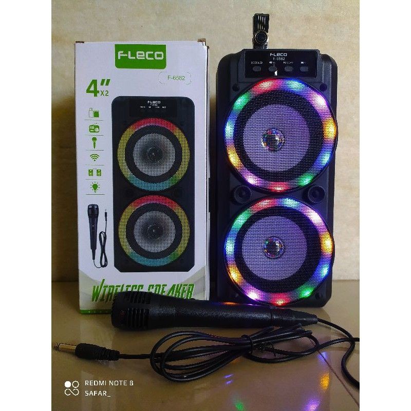 COD SPEAKER BLUETOOTH KARAOKE F-6582 LED TERBARU FREE MIC KARAOKE SUARA SUPER BASS//SPEAKER SALON AKTIF F-6582 LED PLUS MIC KARAOKE