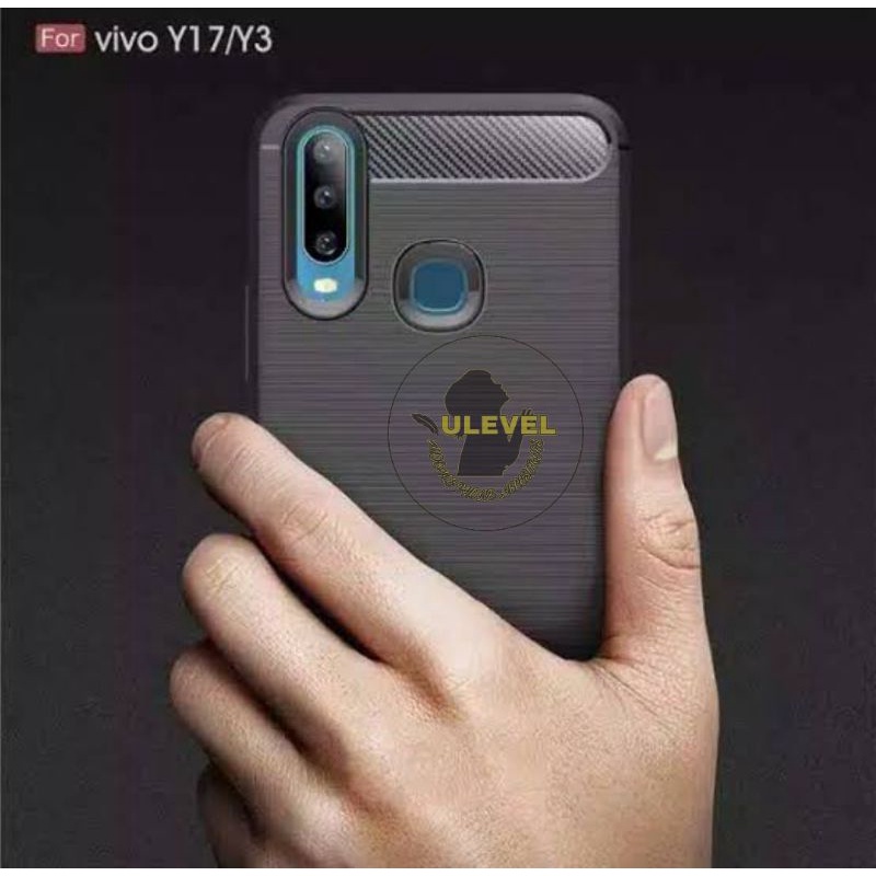 Soft Case Vivo Y12 Y12i Y15 Y17 Case Rugged Ipaky Black Carbon