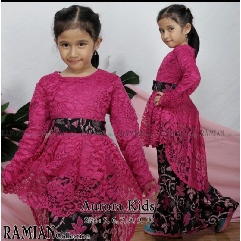 Kebaya anak // kebaya pinguin anak // kebaya brukat anak // dress pesta anak //  aurora anak // baju anak terbaru // Setelan Kebaya Anak Mewah Terbaru