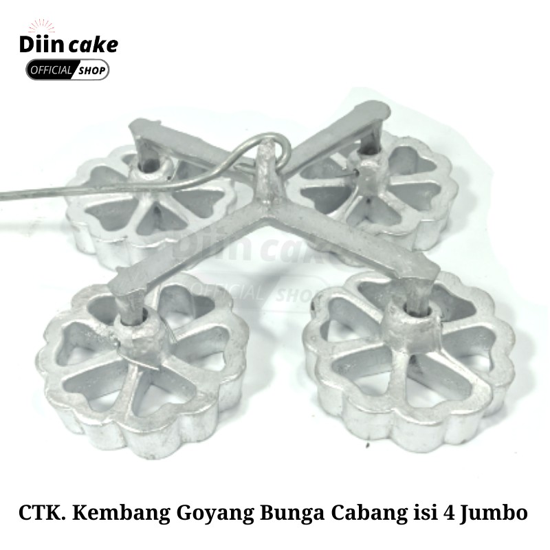 Cetakan Kue Kembang Goyang Bentuk Bunga / Bintang Cabang Gandeng isi 4 Jumbo