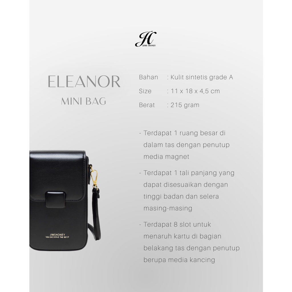 JIMS HONEY TAS  SELEMPANG DAN BAHU WANITA ELEANOR BAG