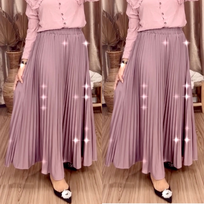 Rok Plisket Premium / Rok Plisket Panjang / Rok Plisket Mewah / Rok Plisket Dewasa