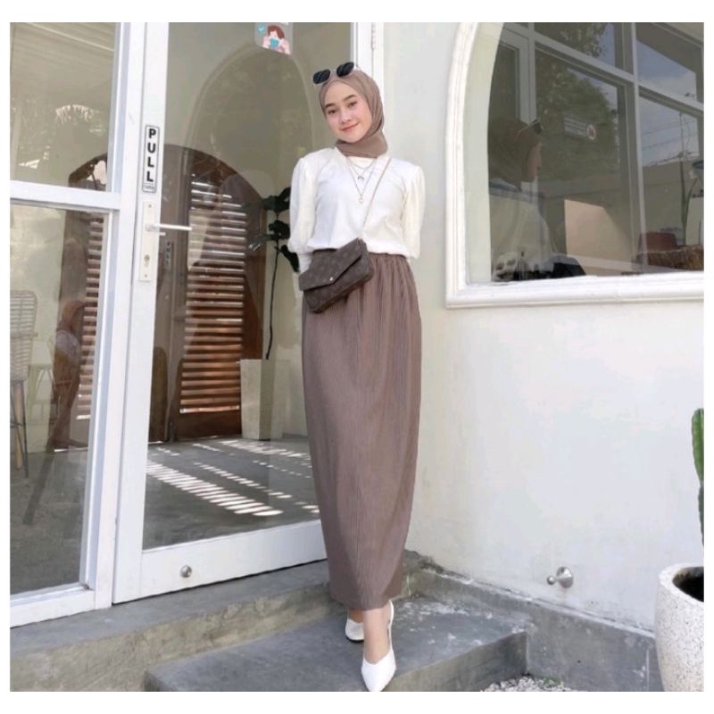 Rok span plisket lidi termurah terbaru bisa COD