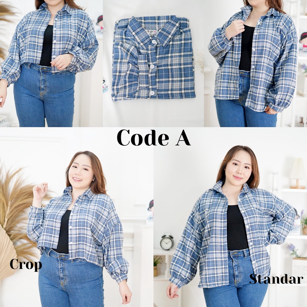 GFS [PLUS SIZE] FLANEL OVERSIZE KEMEJA BIGSIZE