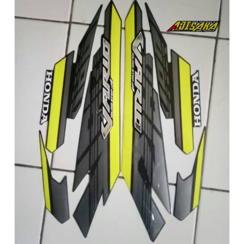 striping stiker lis les vario techno 125 fi LED 2017 2018 hitam hijau hitam