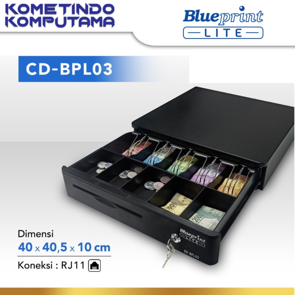 Cash Drawer 03 SEDANG Laci Kasir Laci Uang BLUEPRINT CD-BPL03 40x40,5x10 Cm