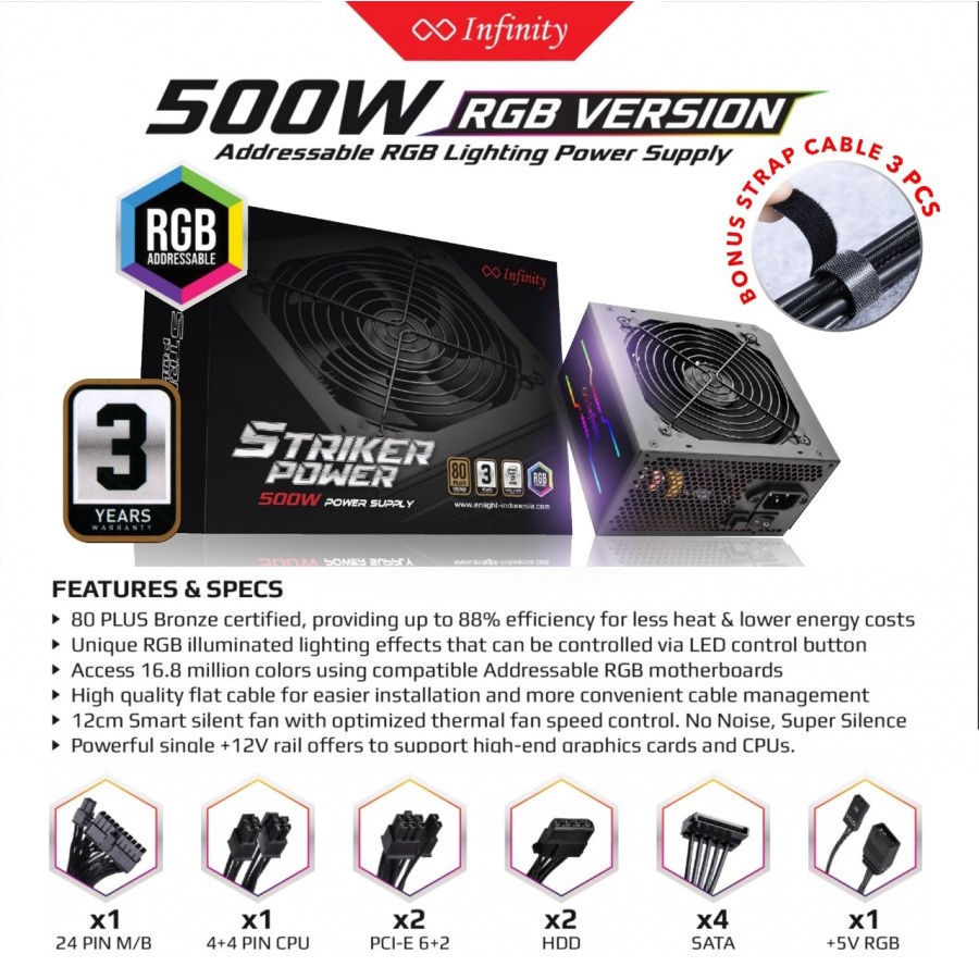 INFINITY PSU 500W 80+ BRONZE RGB
