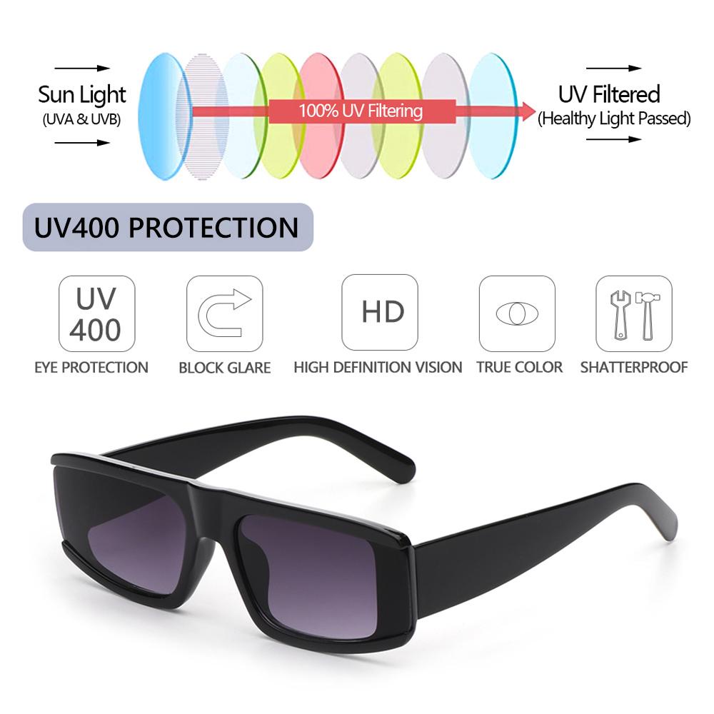 Lily Kacamata Hitam Untuk Wanita Pantai Lensa UV400 Female Eyewear Shades Rectangle Sunglasses