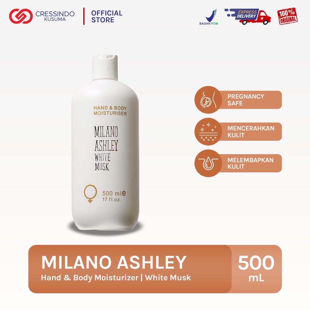 MILANO ASHLEY White Musk Hand &amp; Body Lotion Moisturiser