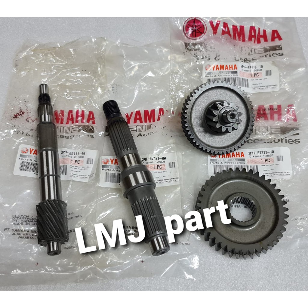 PAKET SET 4 PCS GEAR GIGI RASIO FINO FI GRANDE X RIDE 125 ORI 2PH-E6111-00 E7410-10 E7211-10 E7421-0