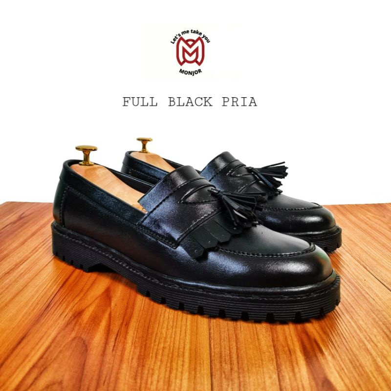 Sepatu Pria Casual Penny Loafer slip on sepatu pria hitam