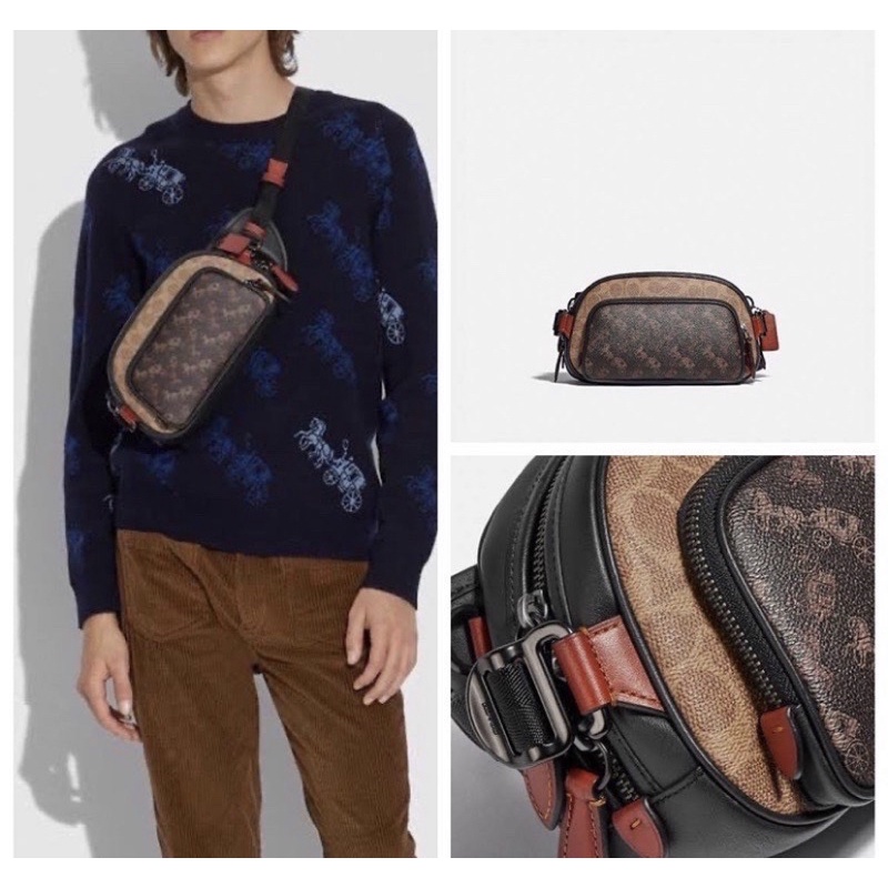 COACH HITCH BELT BAG IN SIGNATURE CANVAS WITH HORSE AND CARRIAGE PRINT