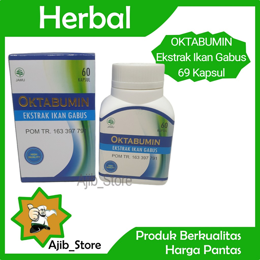 (100% ORI) Kapsul Minyak Ekstrak ikan Gabus OKTABUMIN isi 60 kpsl A319 obat herbal luka diabetes dia
