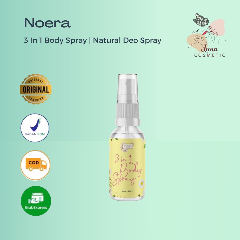 Noera 3 In 1 Body Spray | Natural Deo Spray Penghilang Bau Badan BPOM