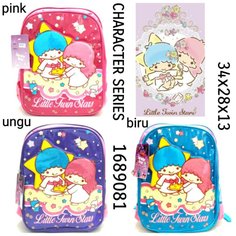 TAS RANSEL SEKOLAH CHARACTER SERIES 168908 Little Twin Star Gambar Kartun Anak Lucu Tas Anak TK