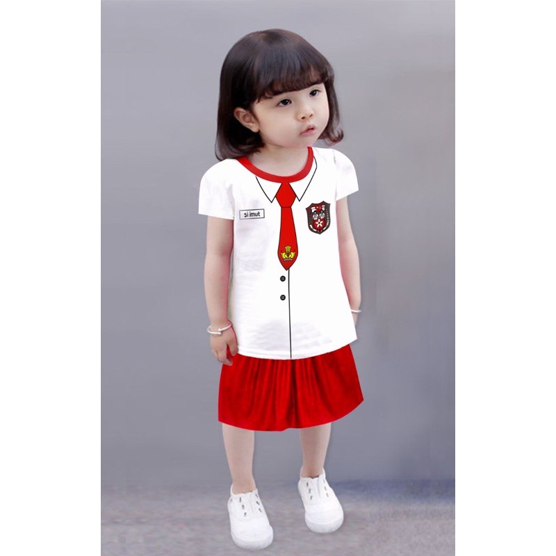 SETELAN ANAK CEWEK MODEL ROK KARAKTER SD 6 BULAN-3 TAHUN